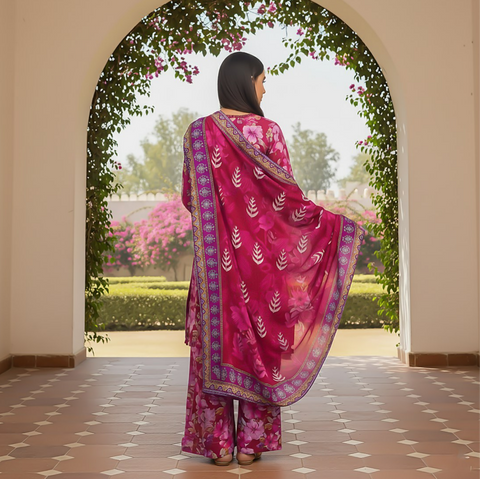 Orang Viscose 3-Piece Unstitched