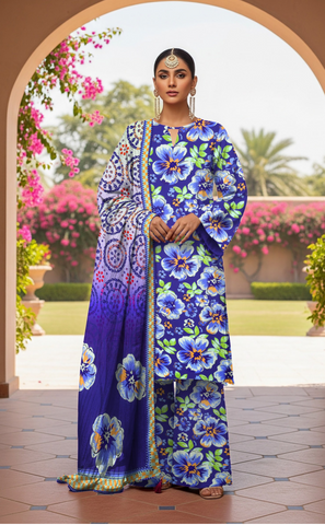 Orang Viscose 3-Piece Unstitched