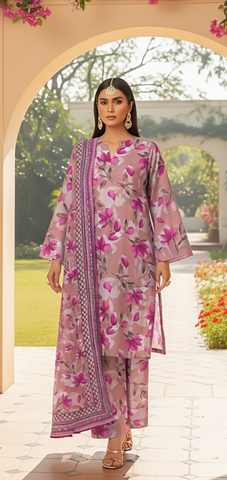 Orang Viscose 3-Piece Unstitched