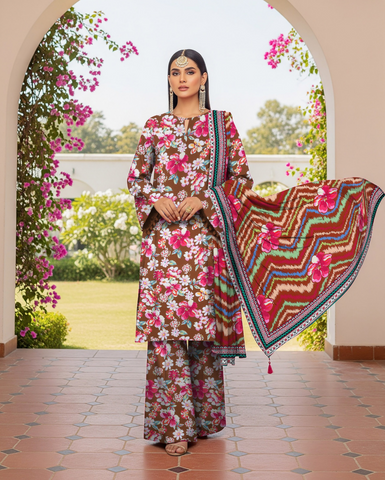 Orang Viscose 3-Piece Unstitched