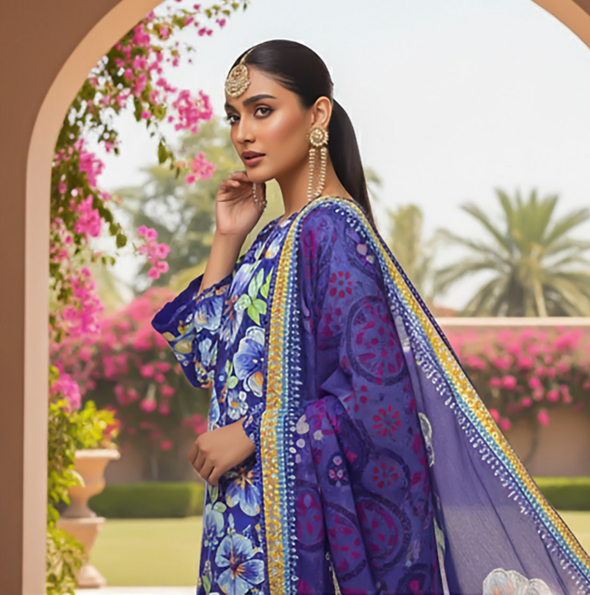 Orang Viscose 3-Piece Unstitched