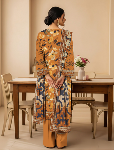 Orang Viscose 3-Piece Unstitched