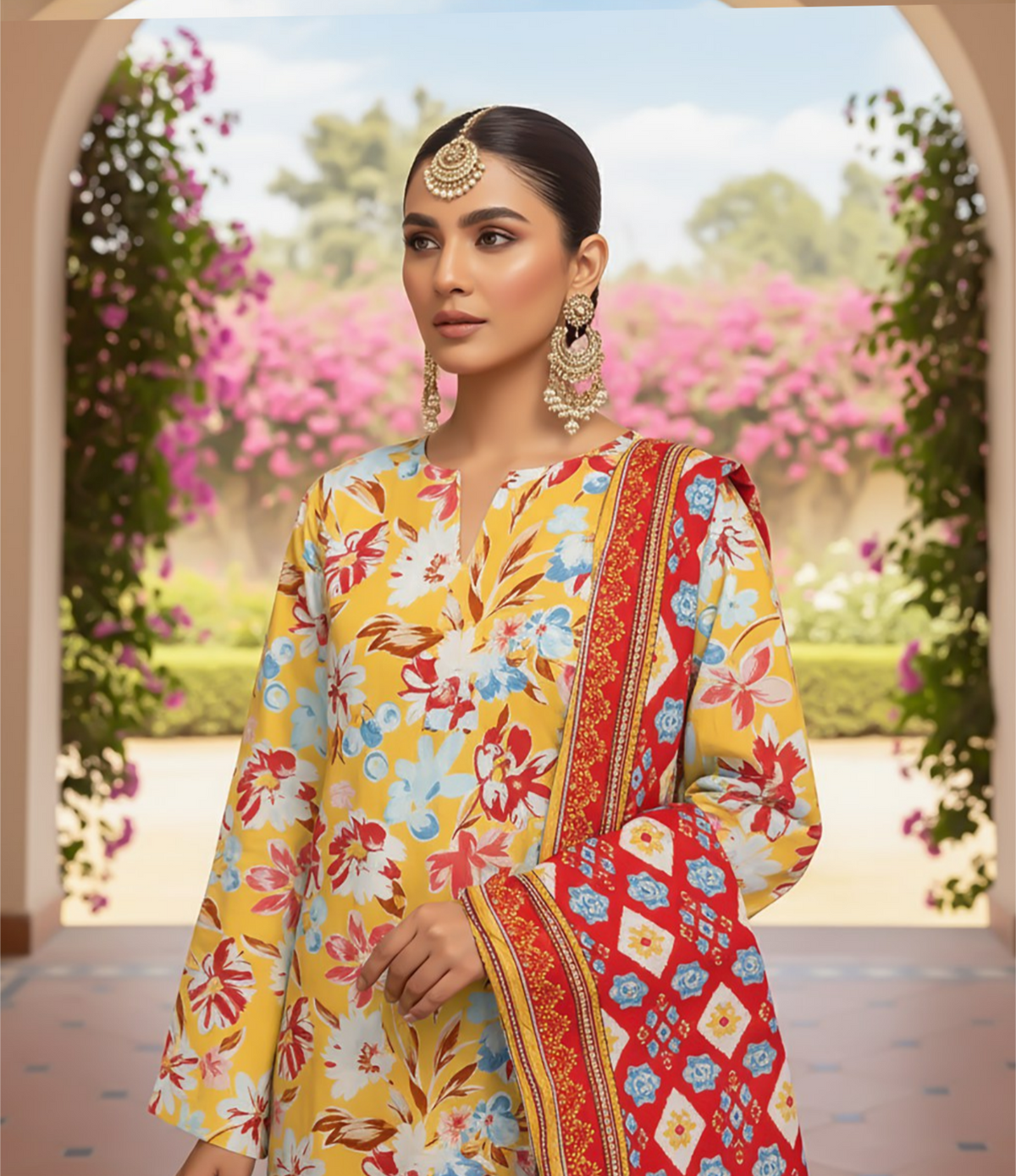 Orang Viscose 3-Piece Unstitched