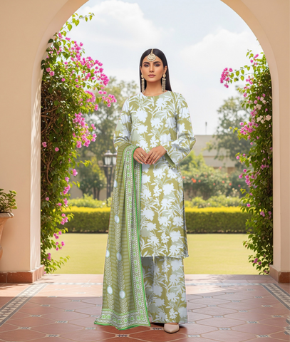 Orang Viscose 3-Piece Unstitched