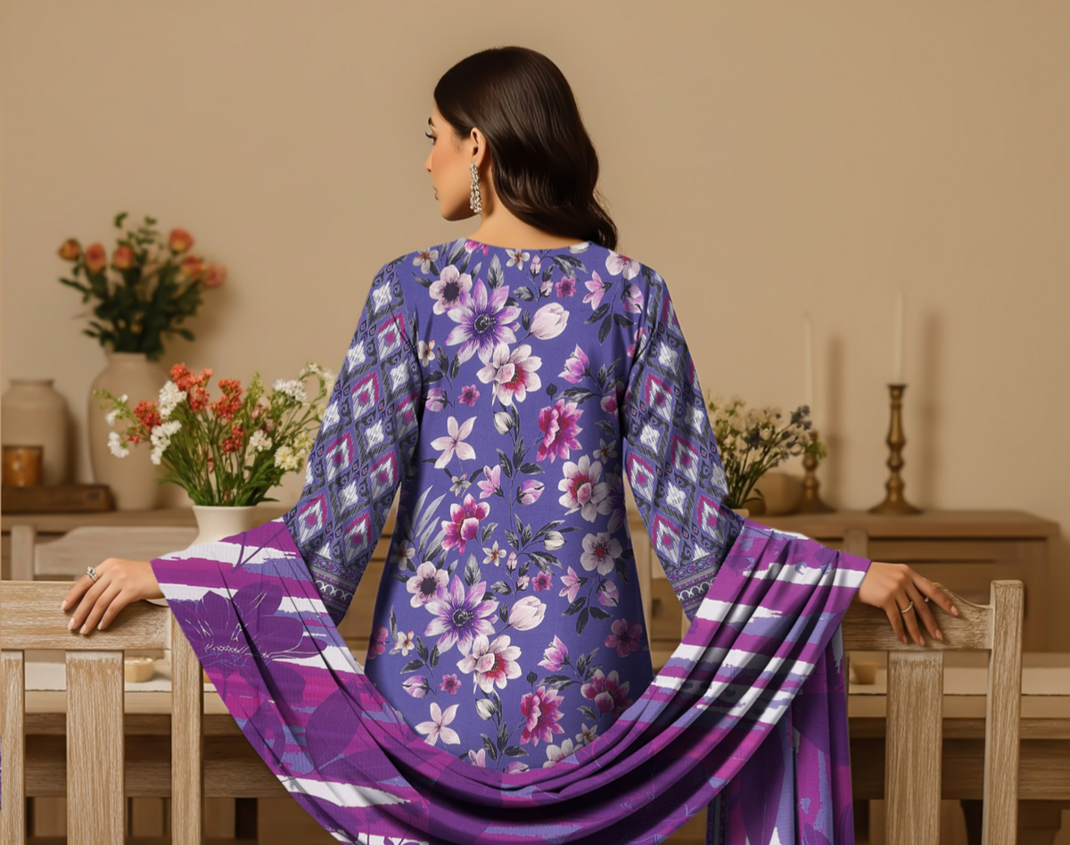 Orang Viscose 3-Piece Unstitched