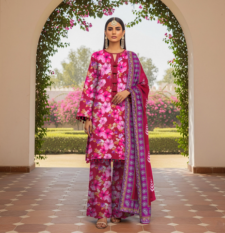 Orang Viscose 3-Piece Unstitched